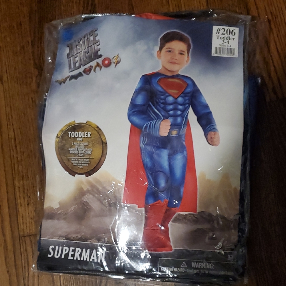 Party City Superman Toddler Costume - Blue and Red